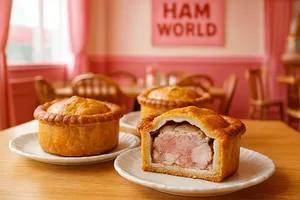 Traditional ham and pork savory pies